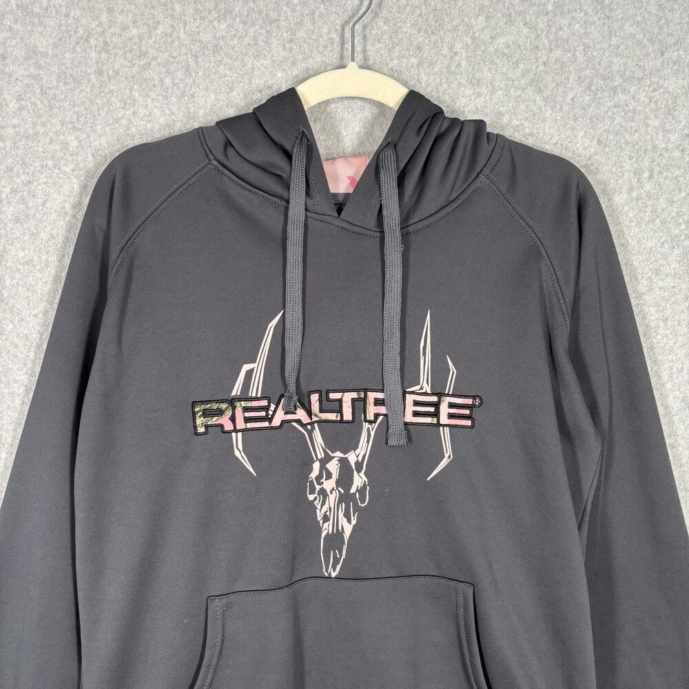 Realtree Mountainaire Sweatshirt Womens Large Hoodie Camo Pink Hunting Skull